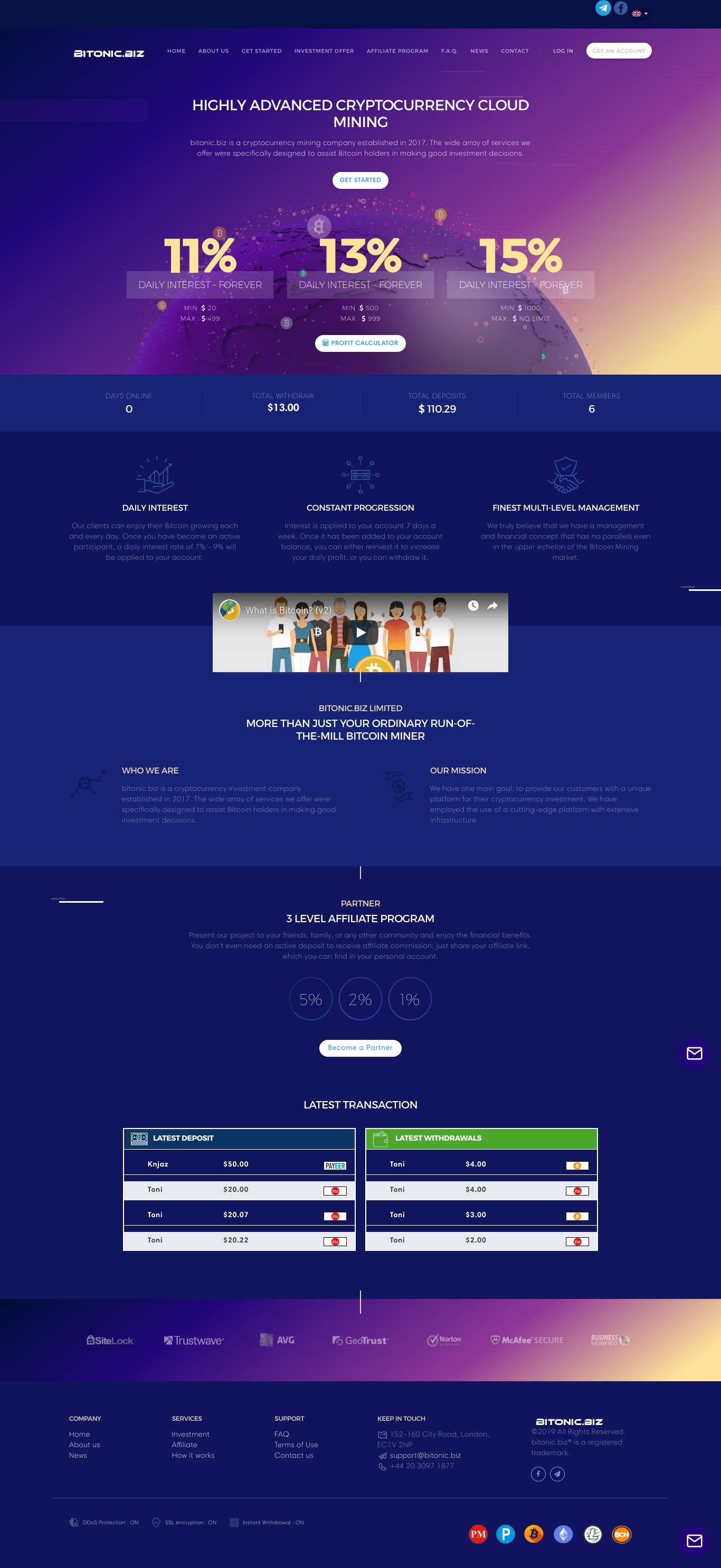 Gaming HYIP project Bitonic