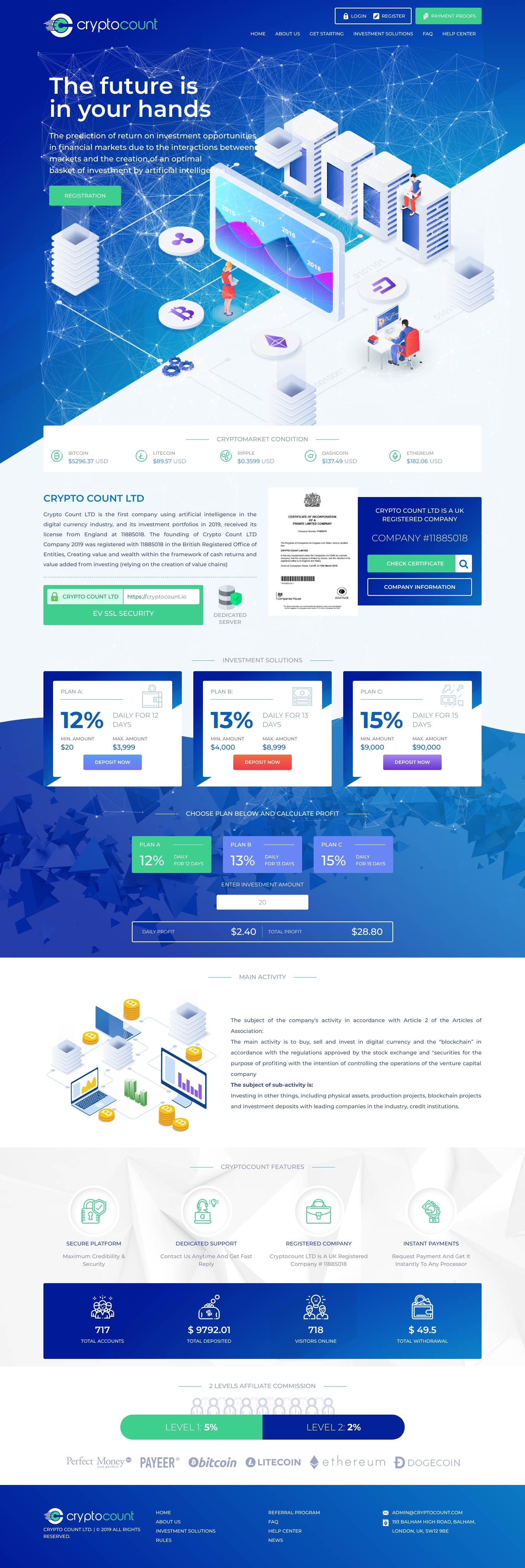 Gaming HYIP project Crypto Count Ltd