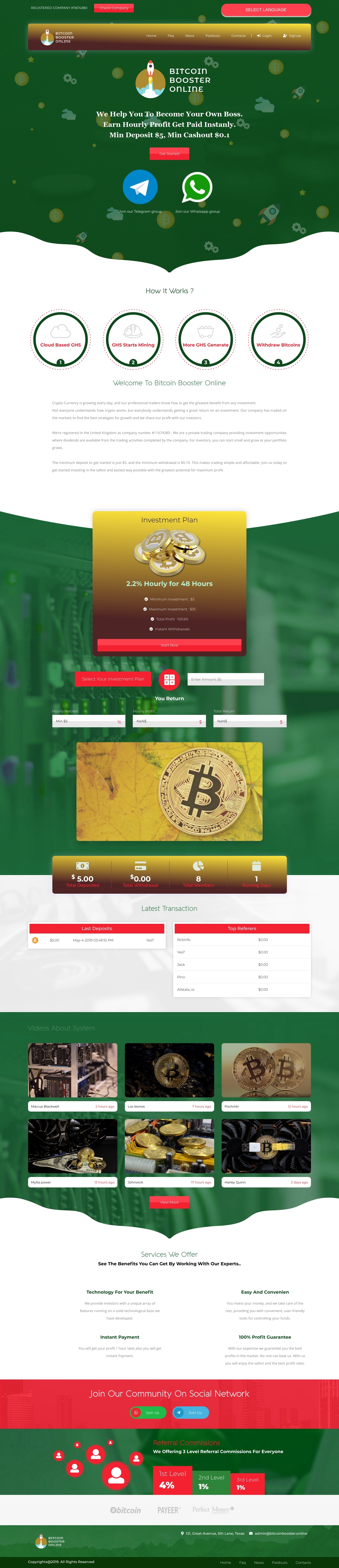 Invest project Bitcoinbooster