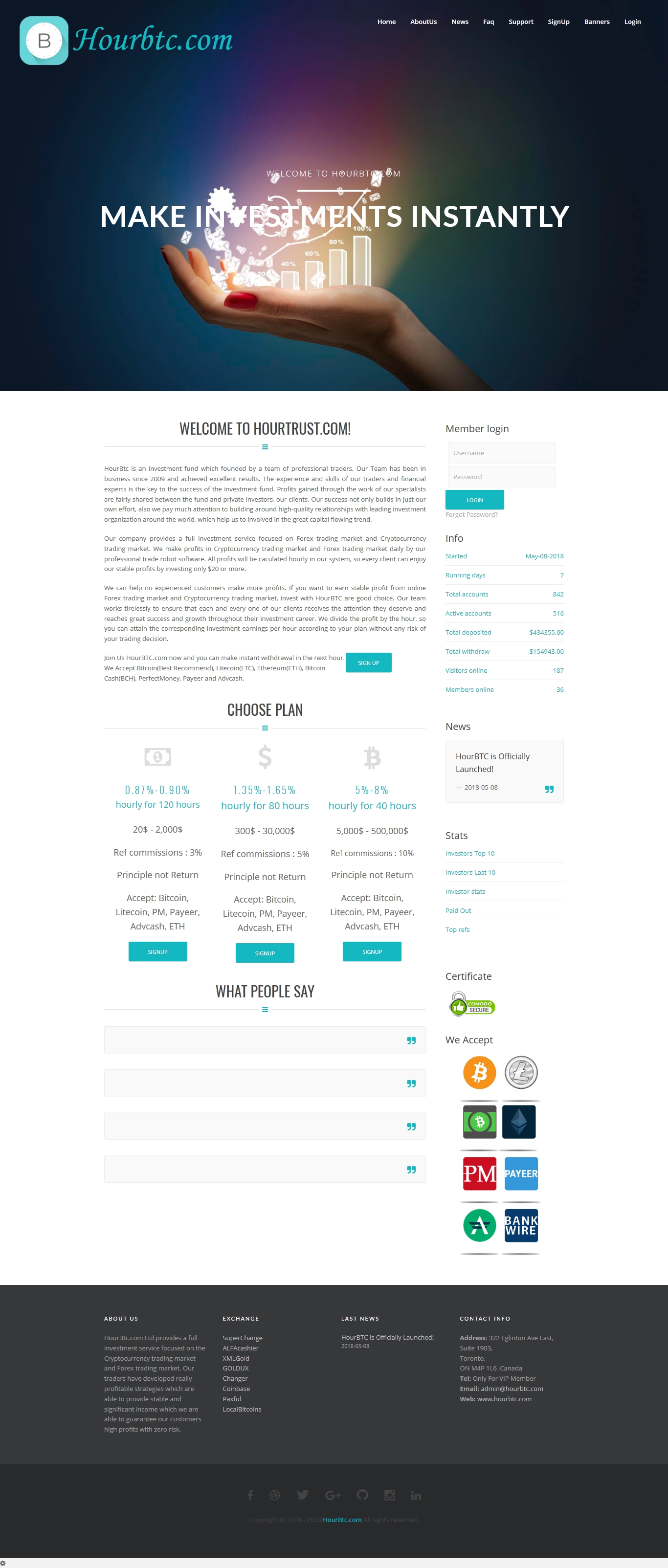 Gaming HYIP project HourBTC