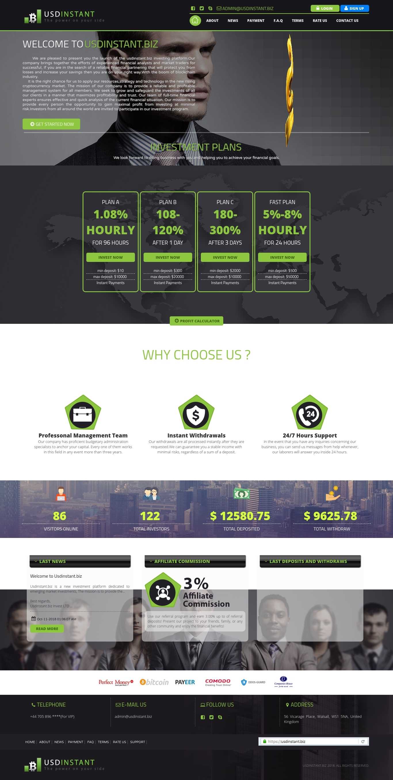 HYIP project USD Instant