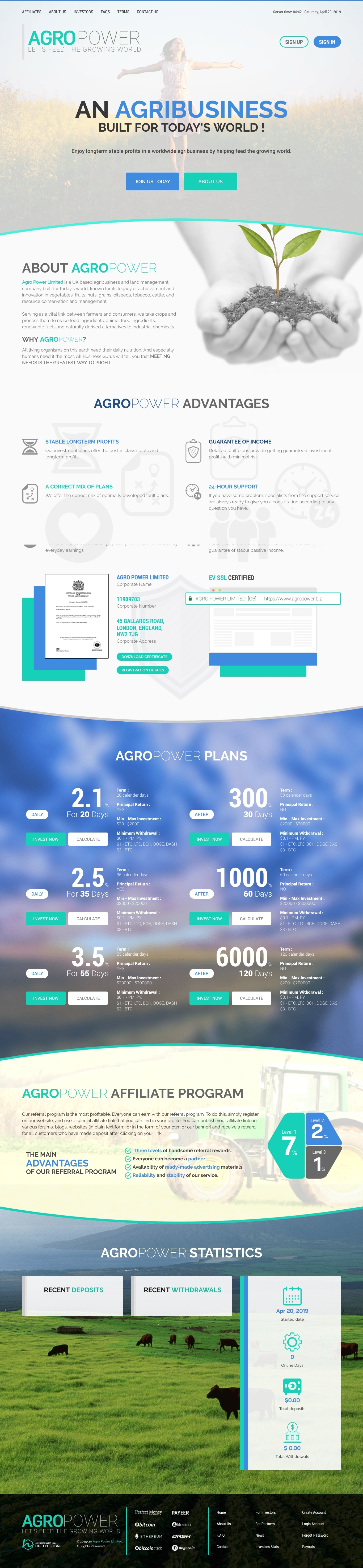 Investment HYIP Agropower