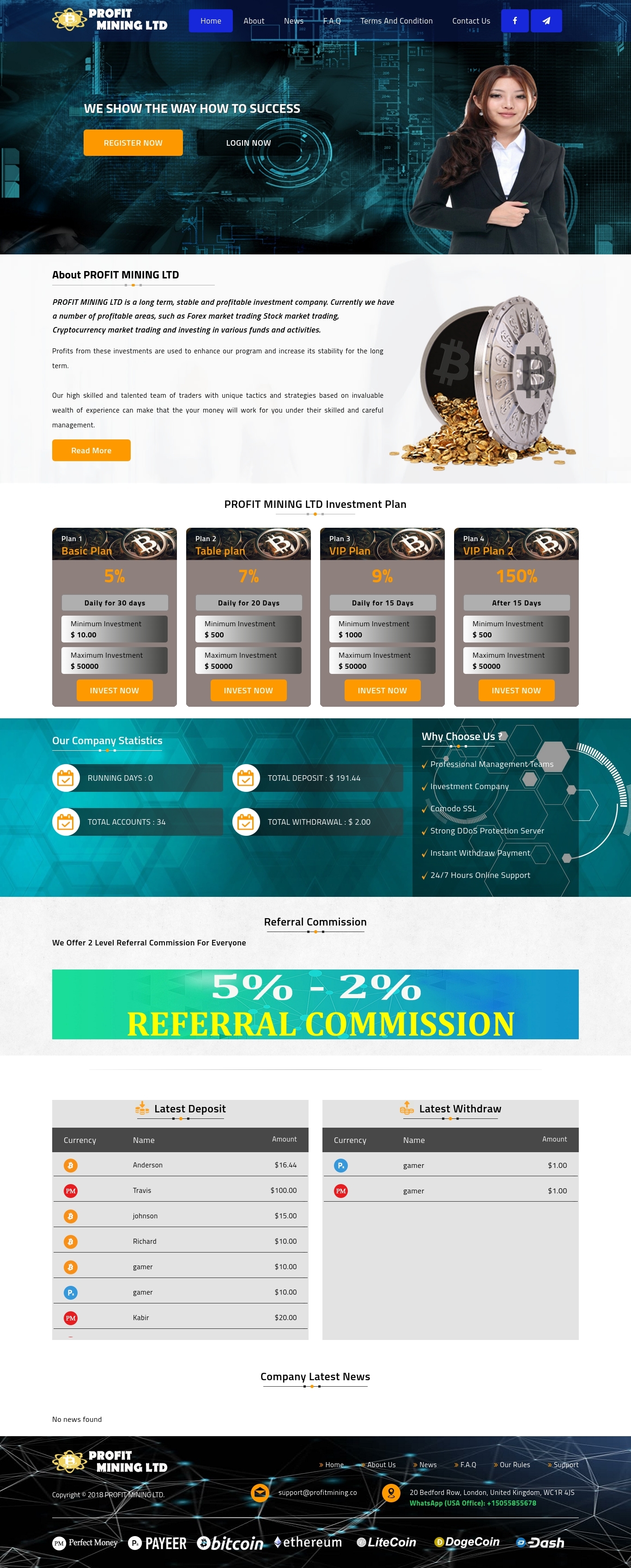 HYIP project Profit Mining Ltd