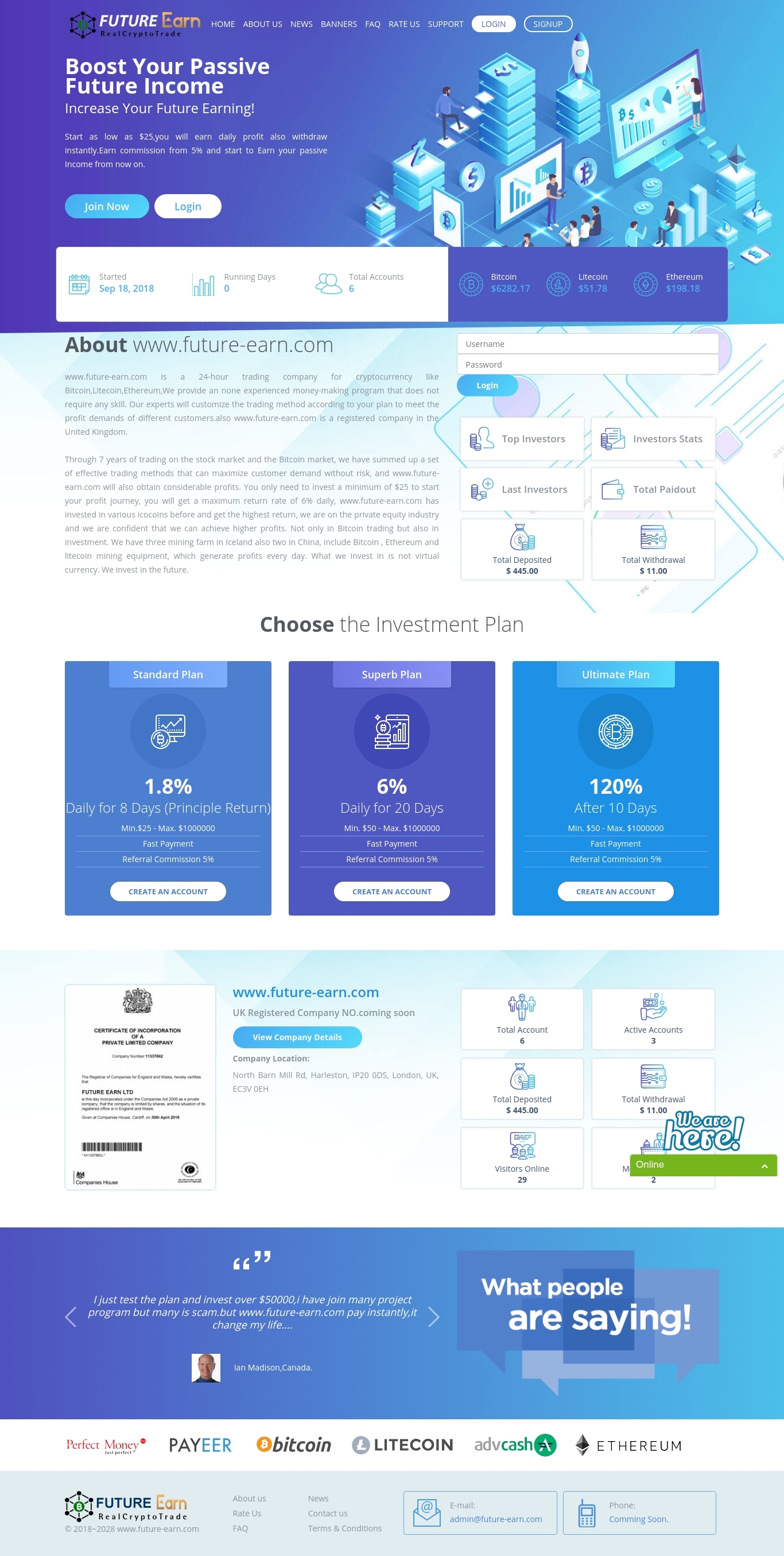 Invest project Future Earn