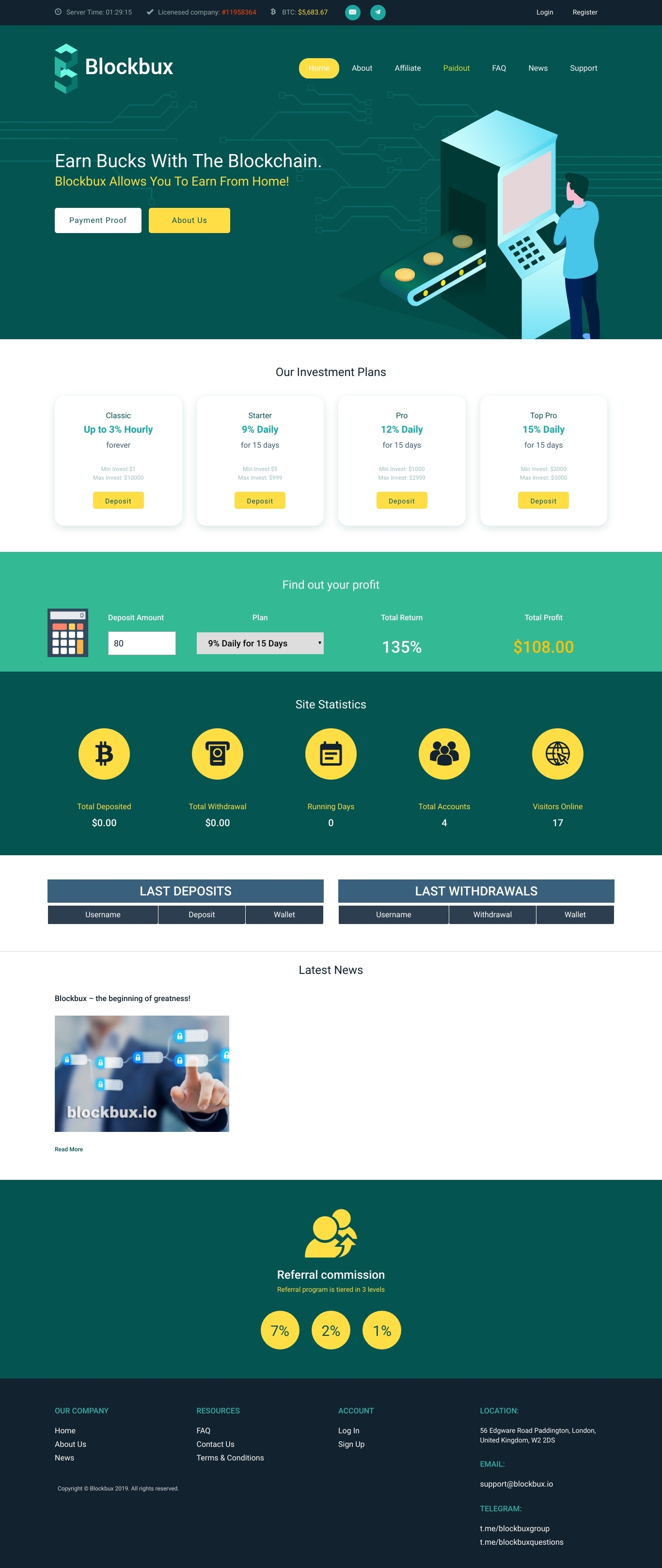 Investment project Blockbux