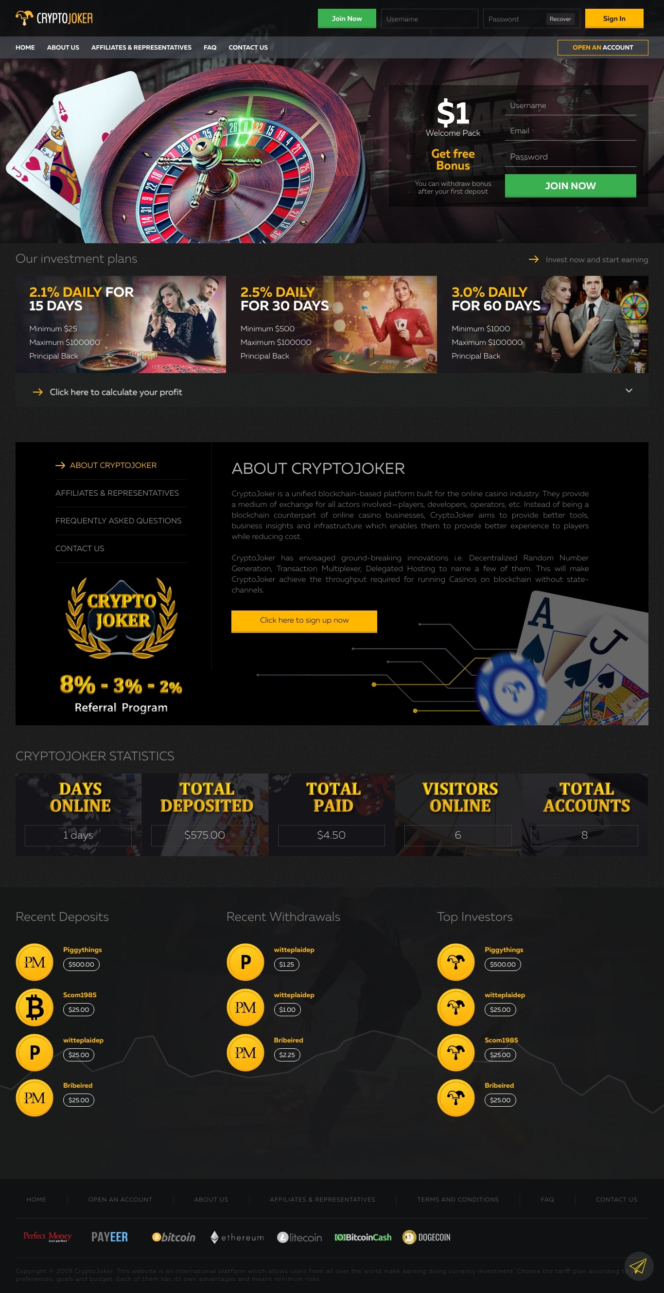 Invest project Cryptojoker